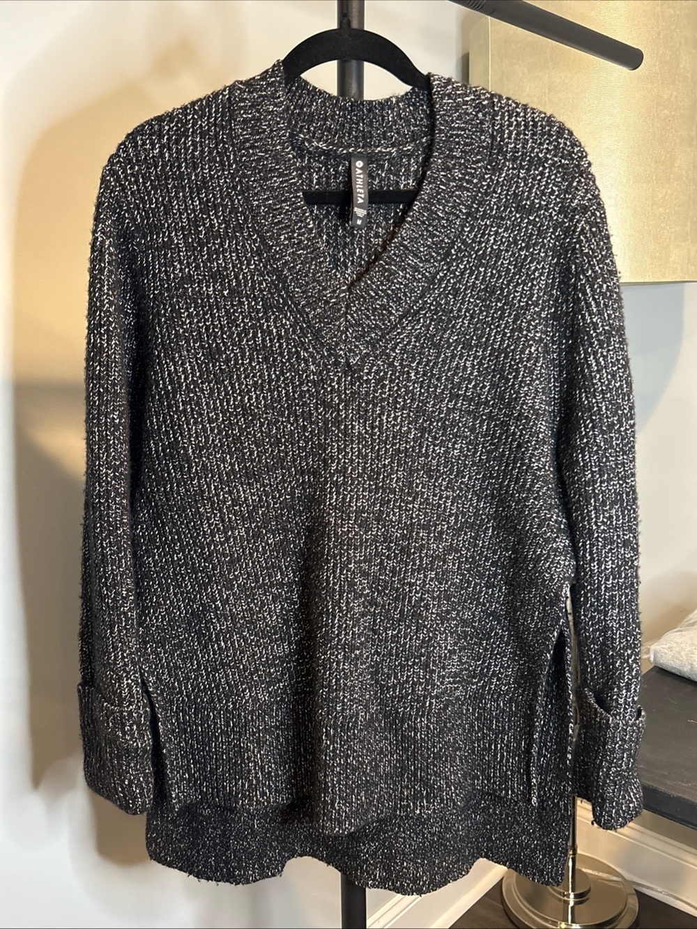 Athleta Black Marled V-Neck Women’s Sweater